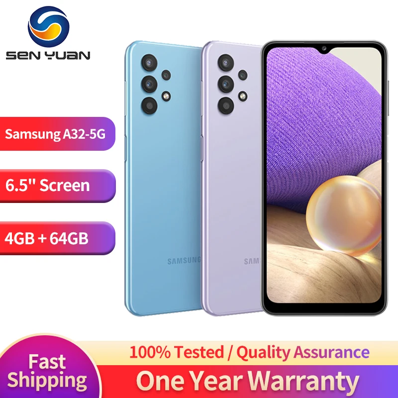 Original Samsung Galaxy A32 A326U1 5G Mobile Phone NFC 4GB RAM 64GB ROM 48MP+8MP+5MP+2MP+13MP 6.5" Octa Core Android SmartPhone
Original Samsung Galaxy A32 A326U1 5G Mobile Phone NFC 4GB RAM 64GB ROM 48MP+8MP+5MP+2MP+13MP 6.5" Octa Core Android SmartPhone