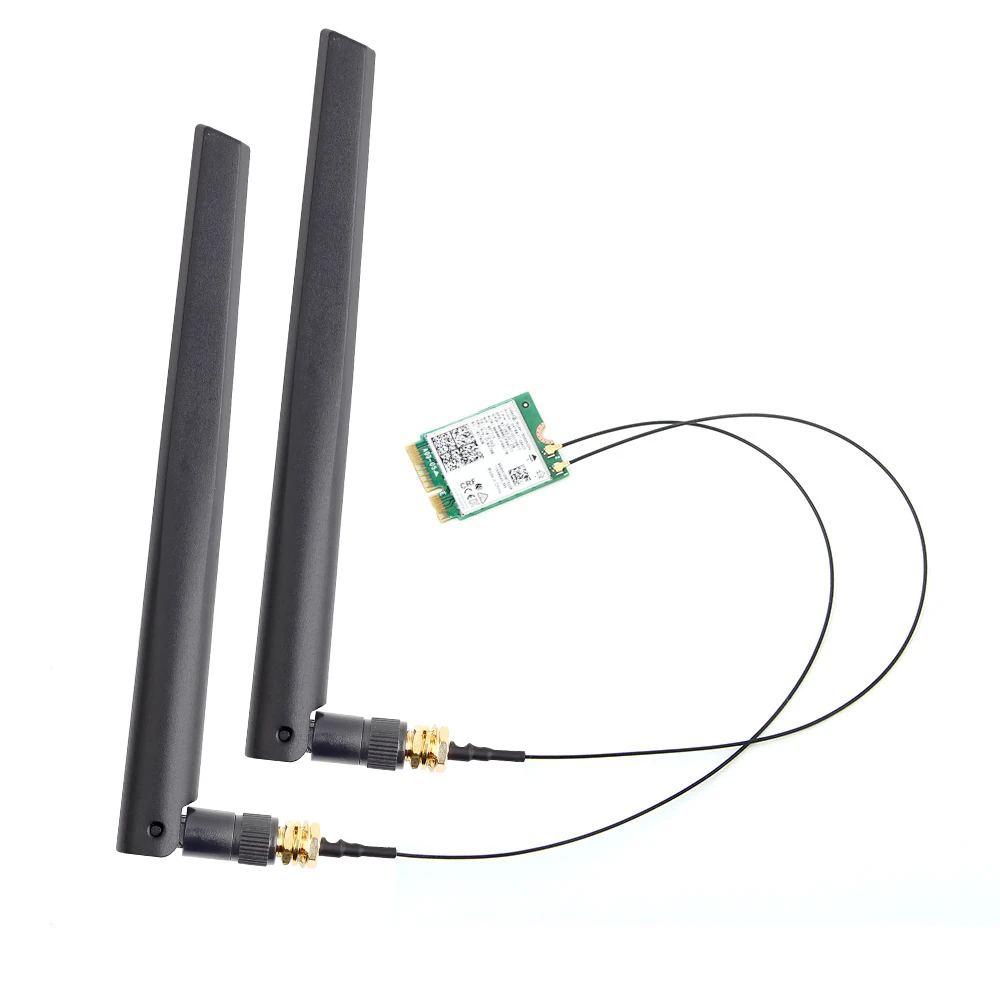 Двухдиапазонный для Intel 9560 9560NGW 802.11ac M.2:CNVio WiFi Bluetooth 5,0 карта + 6dbi IPEX MHF4 U.fl Для RP-SMA комплект внешней антенны 
Двухдиапазонный для Intel 9560 9560NGW 802.11ac M.2:CNVio WiFi Bluetooth 5,0 карта + 6dbi IPEX MHF4 U.fl Для RP-SMA комплект внешней антенны