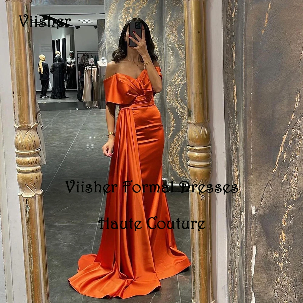 Orange Satin Mermaid Evening Dresses Off Shoulder Arabian Dubai Prom Dress with Train Long Formal Occasion Gowns
Orange Satin Mermaid Evening Dresses Off Shoulder Arabian Dubai Prom Dress with Train Long Formal Occasion Gowns