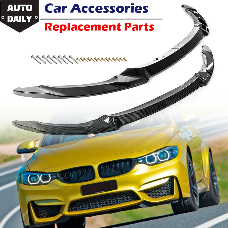 

Car Front Bumper Lip Lower Body Kit Splitter Guide Black Style Plate Spoiler 2 Pcs LCI For BMW F80 M3 F82 F83 M4 CS 2015-2020