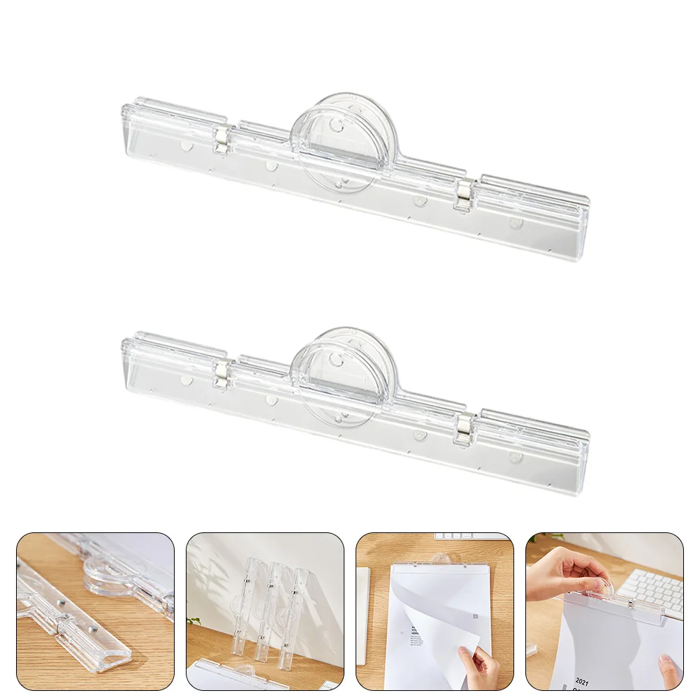 

2 Pcs Binder Clips Organizer Office File Clamps Organizing Tickets Strip Paper Decorative Bills Practical