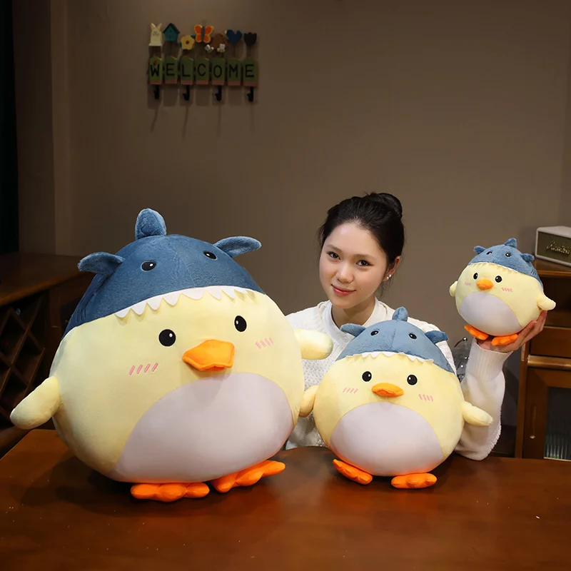 

Kawaii Creative Fat Round Shark Duck Plushie Doll Soft Stuffed Animal Cartoon Cushion Girl Hug Pillow for Kid Xmas Birthday Gift