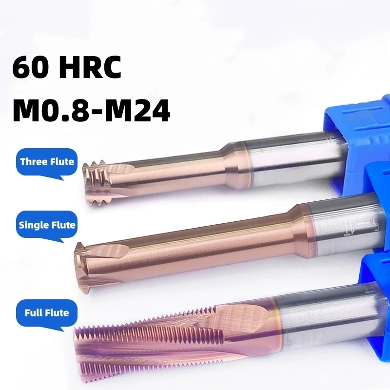 CNC60HRC Tungsten Steel Single/Three/Full Flute Thread Milling Cutter M1M1.2M1.4M1.6M2M2.5M3M4M5M6M8 M10M12M14M16M18M20M24 Mills
CNC60HRC Tungsten Steel Single/Three/Full Flute Thread Milling Cutter M1M1.2M1.4M1.6M2M2.5M3M4M5M6M8 M10M12M14M16M18M20M24 Mills