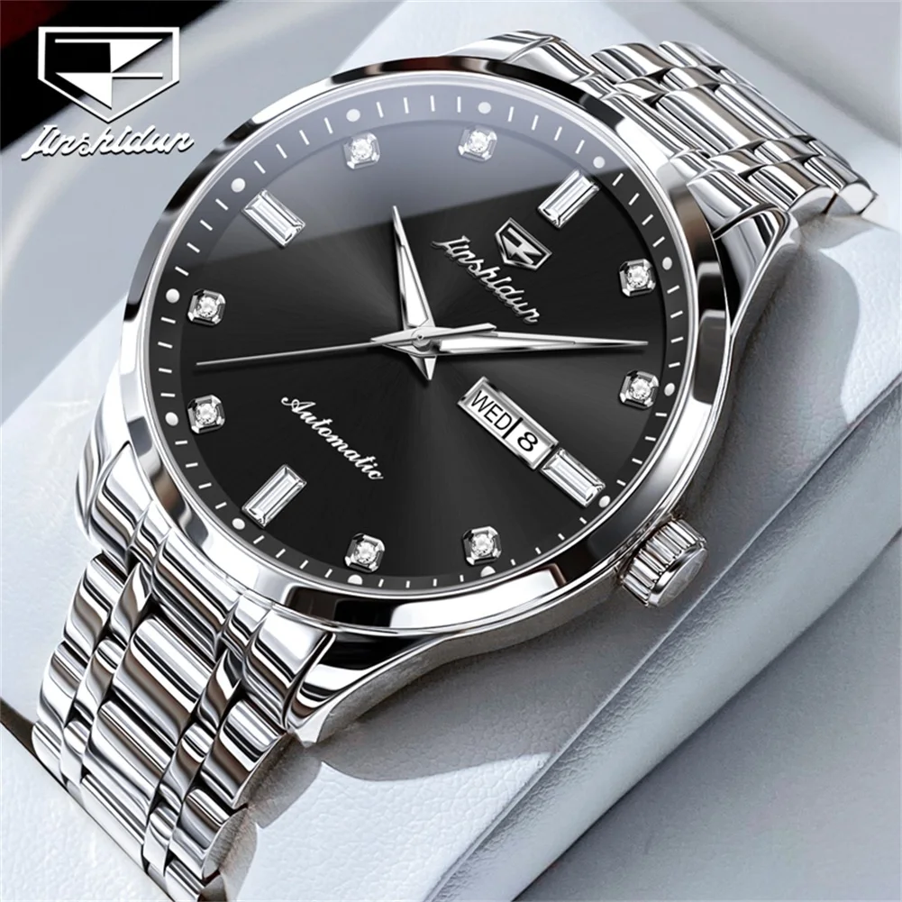 

JSDUN 8841 Men's Watch Luxury Brand Automatic Mechanical Watch Fashion Business Calendar Waterproof Stainless Steel Men's Watch