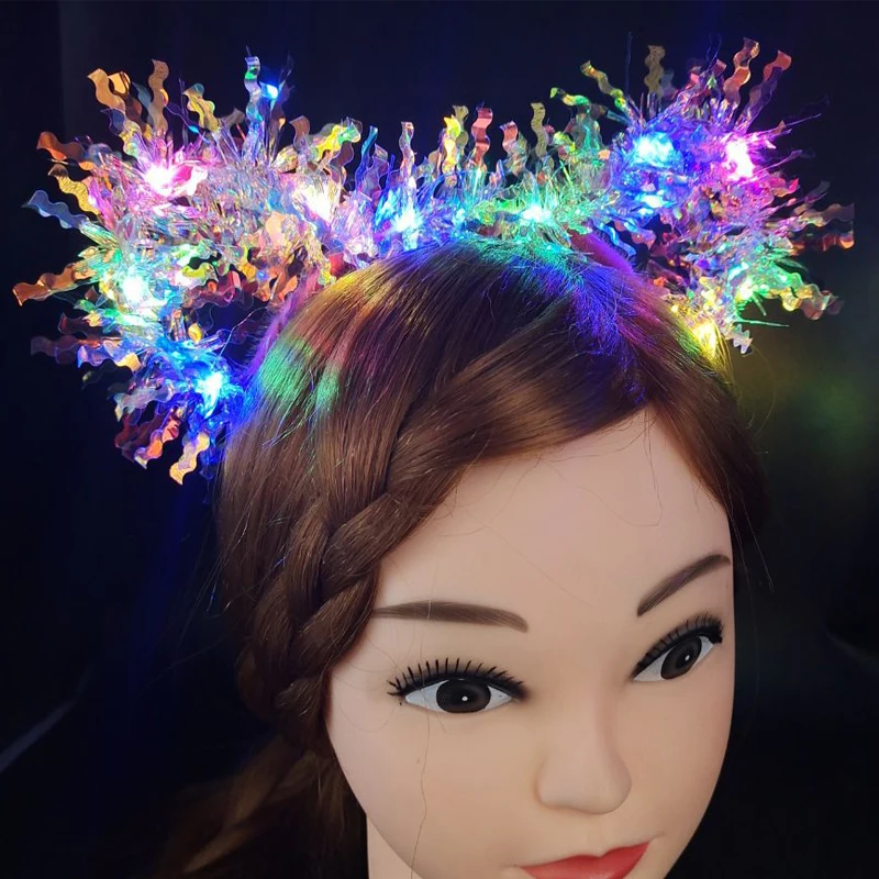 

Women Girls Light Up Headbands LED Cat Ears Glowing Bear Ear Hairband Party Accessory Luminous Easter Christmas navidad