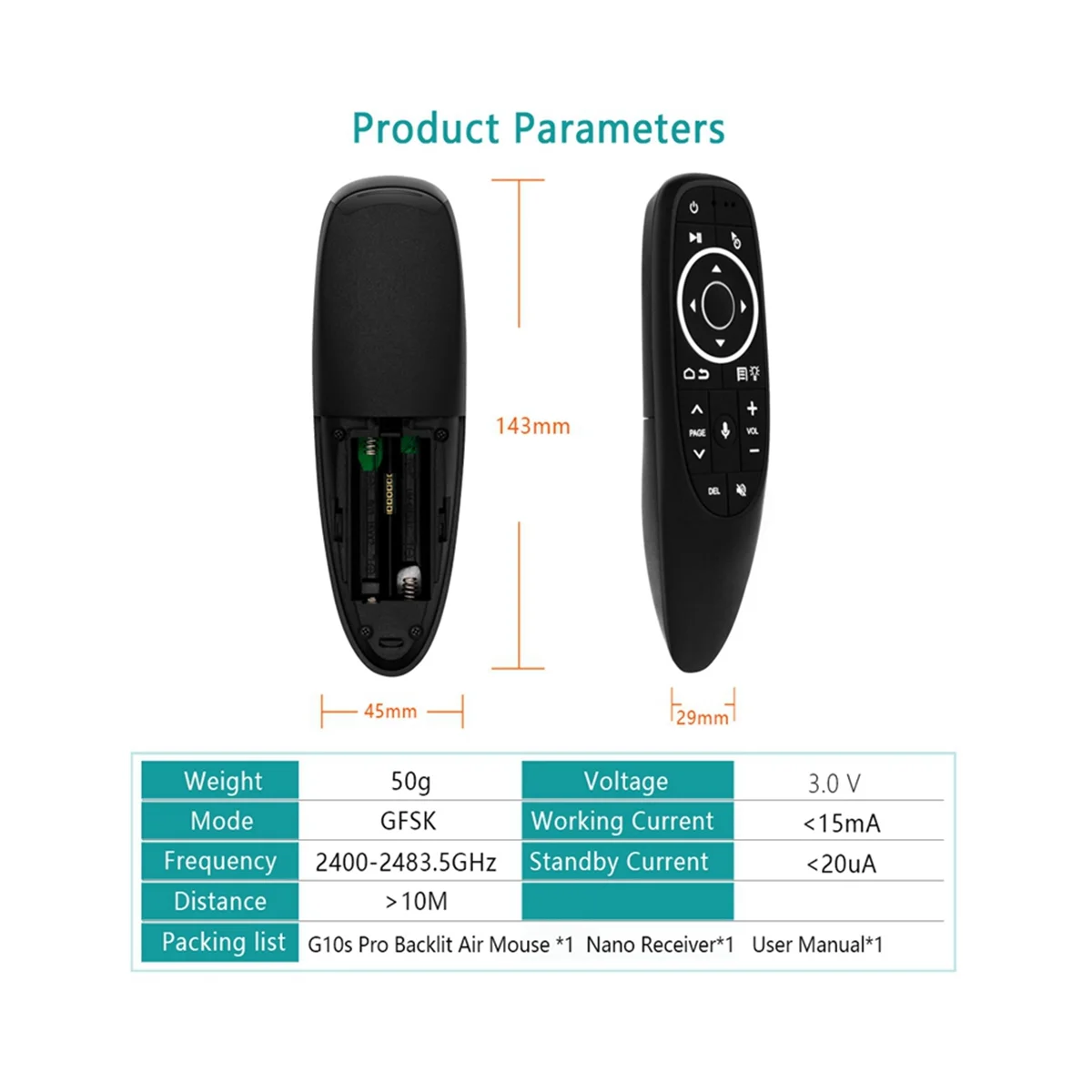 

G10S Pro Remote Control for Android TV Box Voice Remote Control 2.4G Wireless Mouse Gyroscope IR Remote LED Backlight