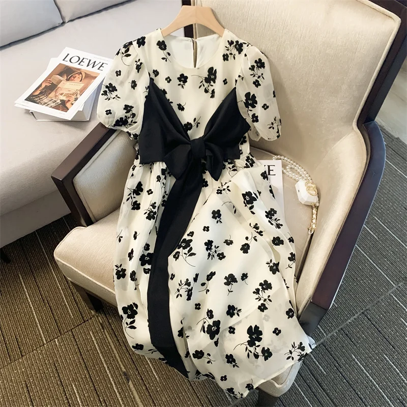 Bow Chiffon Dress Women Floral Print Sweet 2023 Summer Fashion Puff Sleeve Loose Casual Dresses Ladies Square Collar Vestidos
Bow Chiffon Dress Women Floral Print Sweet 2023 Summer Fashion Puff Sleeve Loose Casual Dresses Ladies Square Collar Vestidos