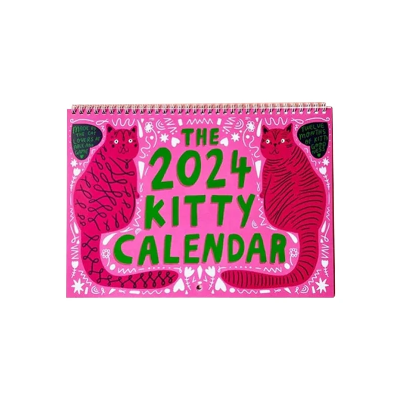 

2024 Kitty Calendar Monthly Wall Calender Kitty Gifts 12 Month For Valentine's Day Gift