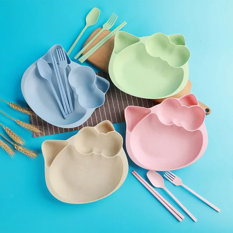 Kindergarten Baby Divided Fast Food Plate To Eat Rice Bowl Wheat Straw Children's Tableware Set Gift Set of Four
Kindergarten Baby Divided Fast Food Plate To Eat Rice Bowl Wheat Straw Children's Tableware Set Gift Set of Four