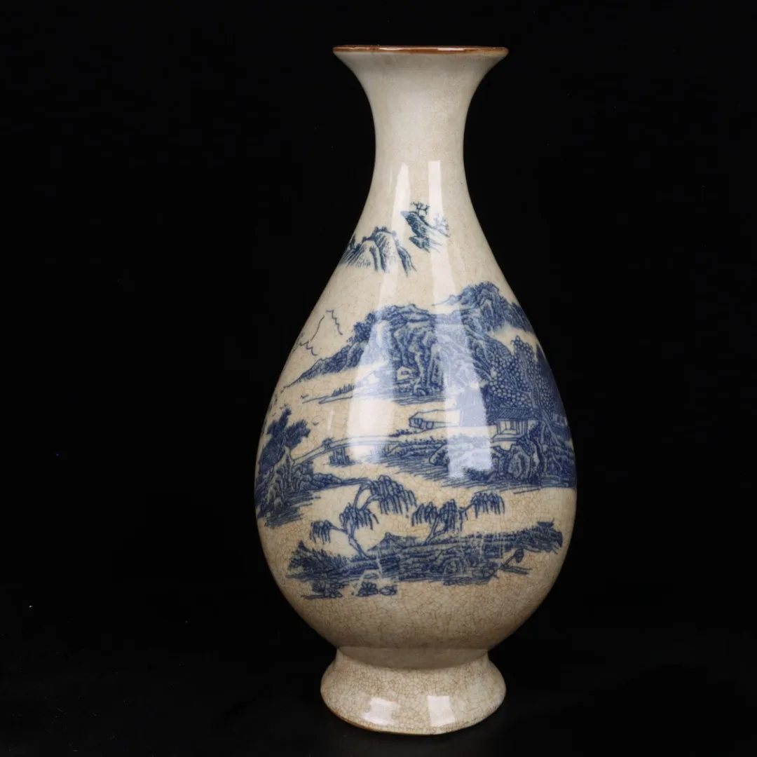 Jingdezhen Blue and White Landscape Pattern Jade Pot Spring Bottle Antique Porcelain Decoration
Jingdezhen Blue and White Landscape Pattern Jade Pot Spring Bottle Antique Porcelain Decoration
