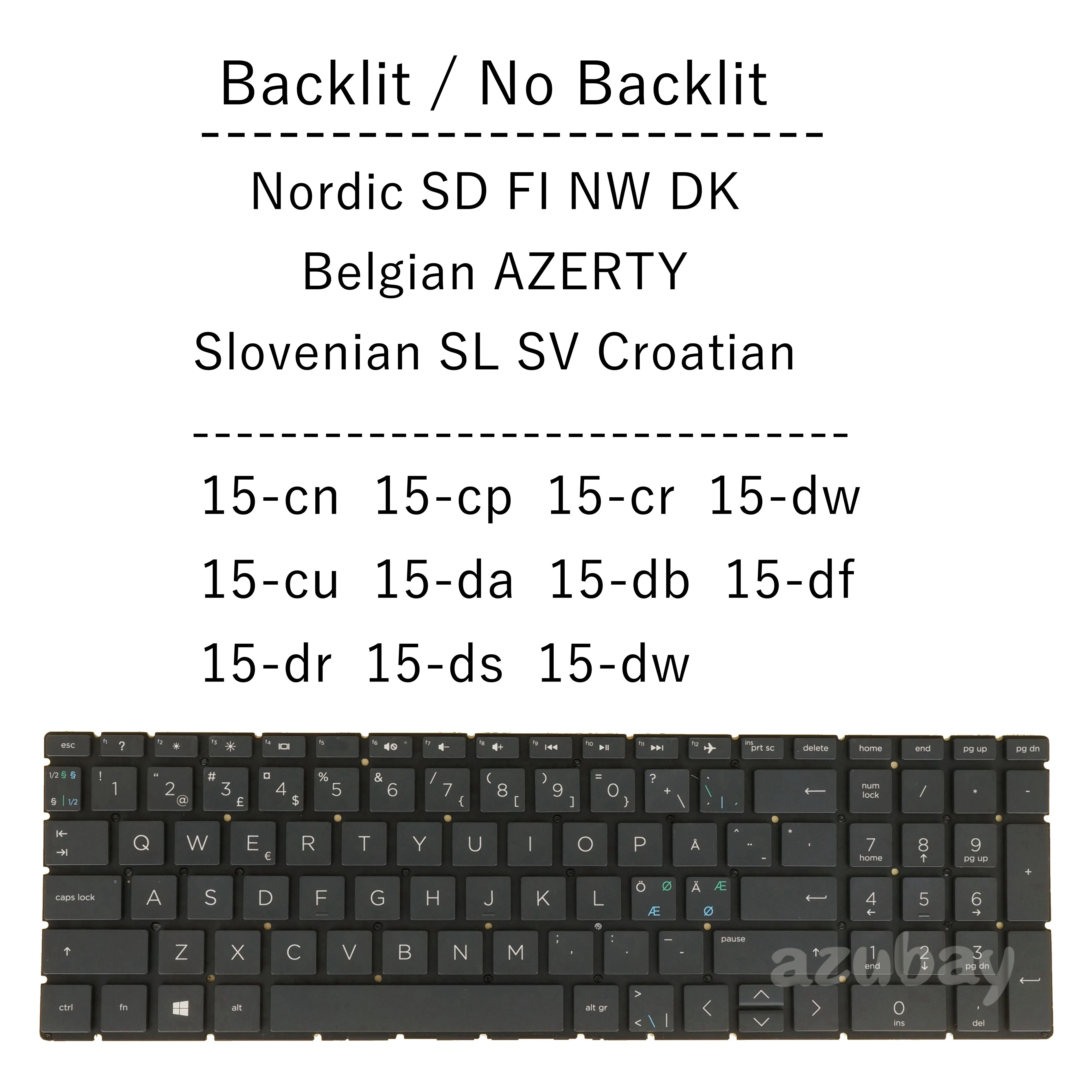 

Laptop Keyboard For HP 15g-dx 15m-cn 15m-cp 15m-dr 15m-ds 15q-ds 15s-du 15t-da 17-by 17-ca Nordic Belgian AZERTY Slovenian SL SV