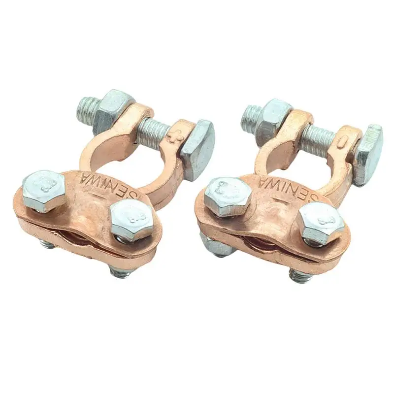 

2 Pieces Car Battery Terminal Clip Solid Brass Clamps Connectors Quick Release For Motorbike Car Truck Caravan Car Accessories 1