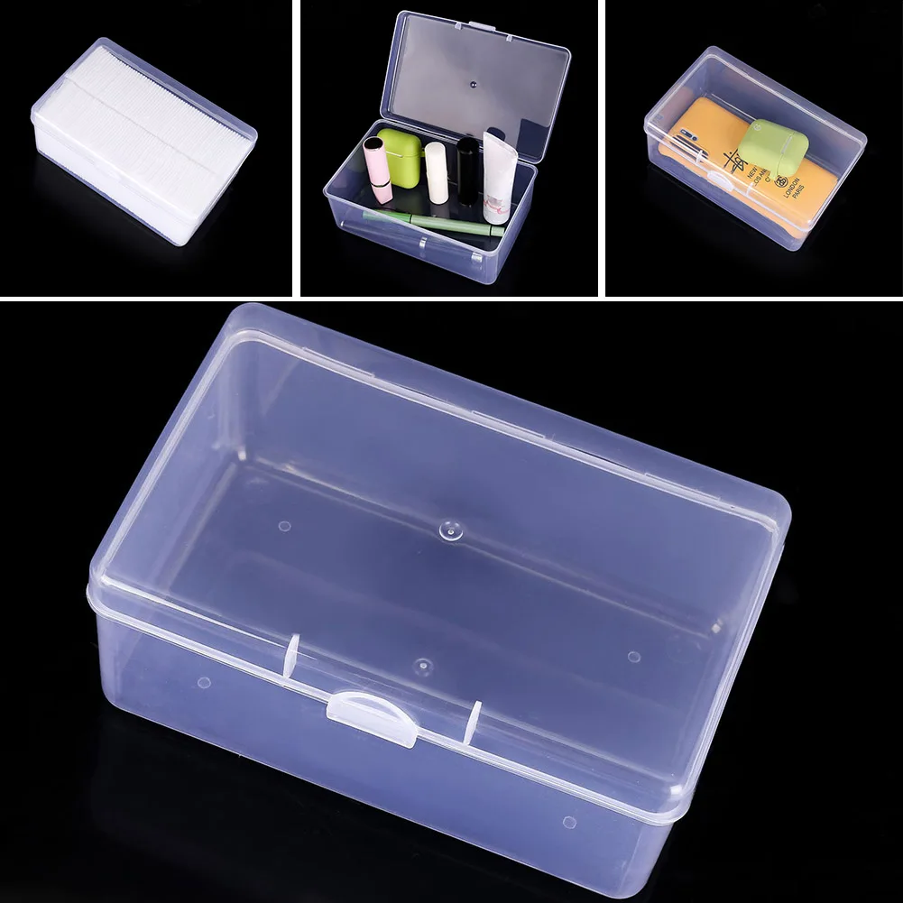 

Large Capacity Rectangle Transparent Plastic Cosmetics Puff Storage Box Case Container Jewelry Box Dustproof 17.3x10.8x7.3cm