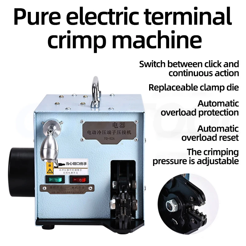 220V Terminal Crimping Machine 60W/220V 50Hz Electric Cold Pressing Terminal Crimper Tools with Exchangeable Die Sets
220V Terminal Crimping Machine 60W/220V 50Hz Electric Cold Pressing Terminal Crimper Tools with Exchangeable Die Sets
