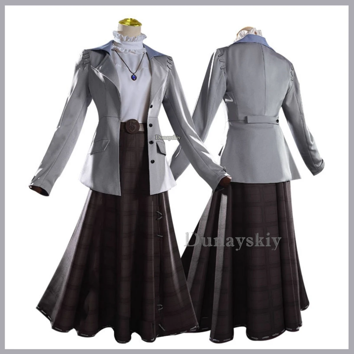 

Anime Game Identity ⅤAlice Dross Reporter Cosplay Costume Long Sleeved Coat Lattice Skirt Uniform Woman Halloween Carnival Suit