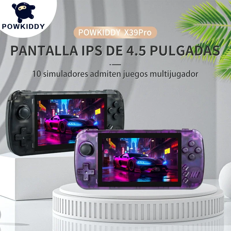 

POWKIDDY NEW X39 Pro Handheld Game Console 4.5 Inch Ips Screen Retro Game PS1 Support Wired Controllers Children's gifts