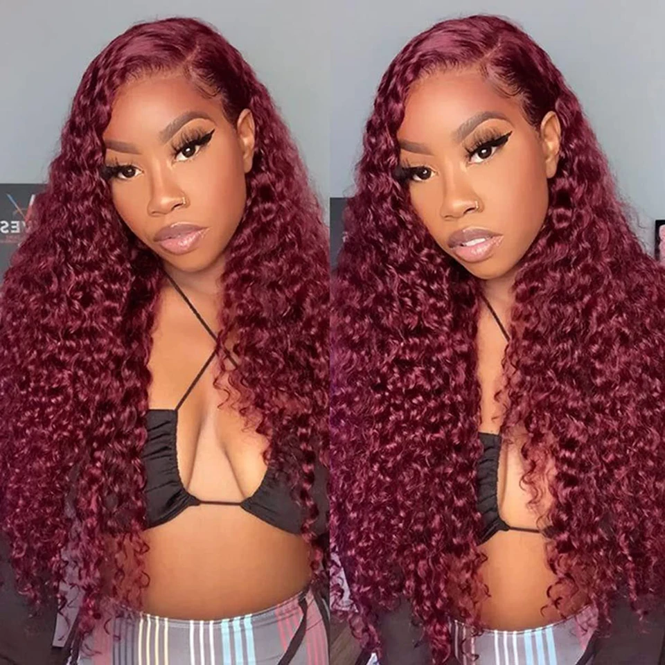 99J Burgundy Water Wave Lace Front Wig Human Hair Pre Plucked with Baby Hair Brazilian 13x4 HD Lace Frontal Wigs For Black Women
99J Burgundy Water Wave Lace Front Wig Human Hair Pre Plucked with Baby Hair Brazilian 13x4 HD Lace Frontal Wigs For Black Women