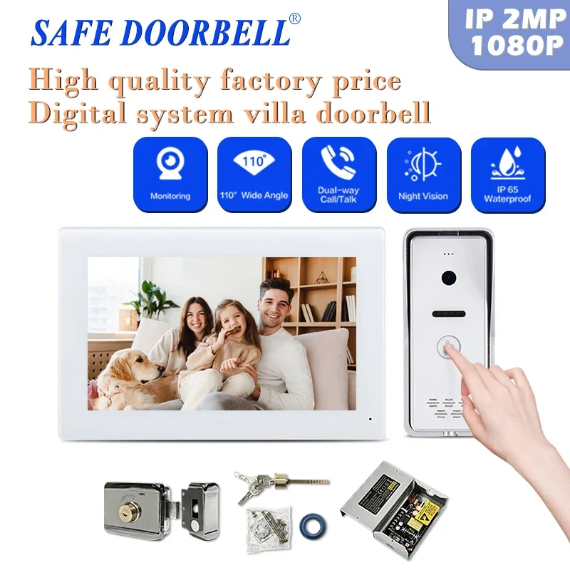 Door Video Intercom System One Button Unlock Camera Doorbell with 7 Inch Screen Night Vision Home Door Bell for Villa 
Door Video Intercom System One Button Unlock Camera Doorbell with 7 Inch Screen Night Vision Home Door Bell for Villa