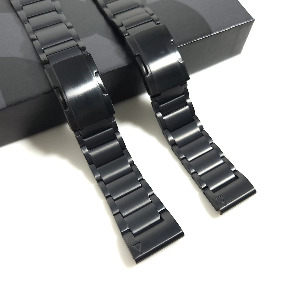 

Черный титановый металлический ремешок QuickFit 22 26 мм для Garmin Fenix 7 7X 6 6X 5 5X Plus/Epix Gen 2/Quatix/tactical X, ремешок для наручных часов
