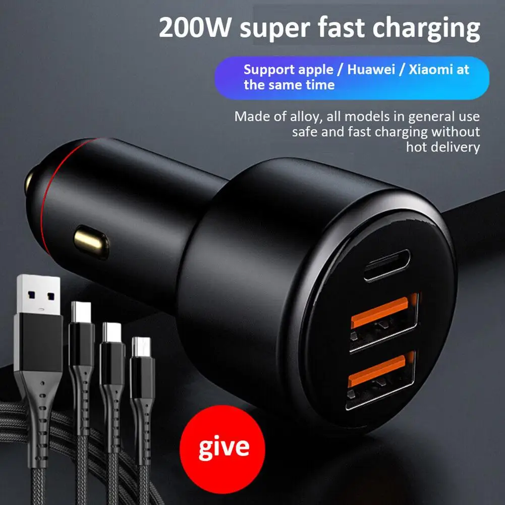 200W /125W 3 Ports USB Car Charger Fast Charging PD Quick Charge 3.0 Type-C Car Phone Charger Adapter For iPhone Samsung L0I0
200W /125W 3 Ports USB Car Charger Fast Charging PD Quick Charge 3.0 Type-C Car Phone Charger Adapter For iPhone Samsung L0I0
