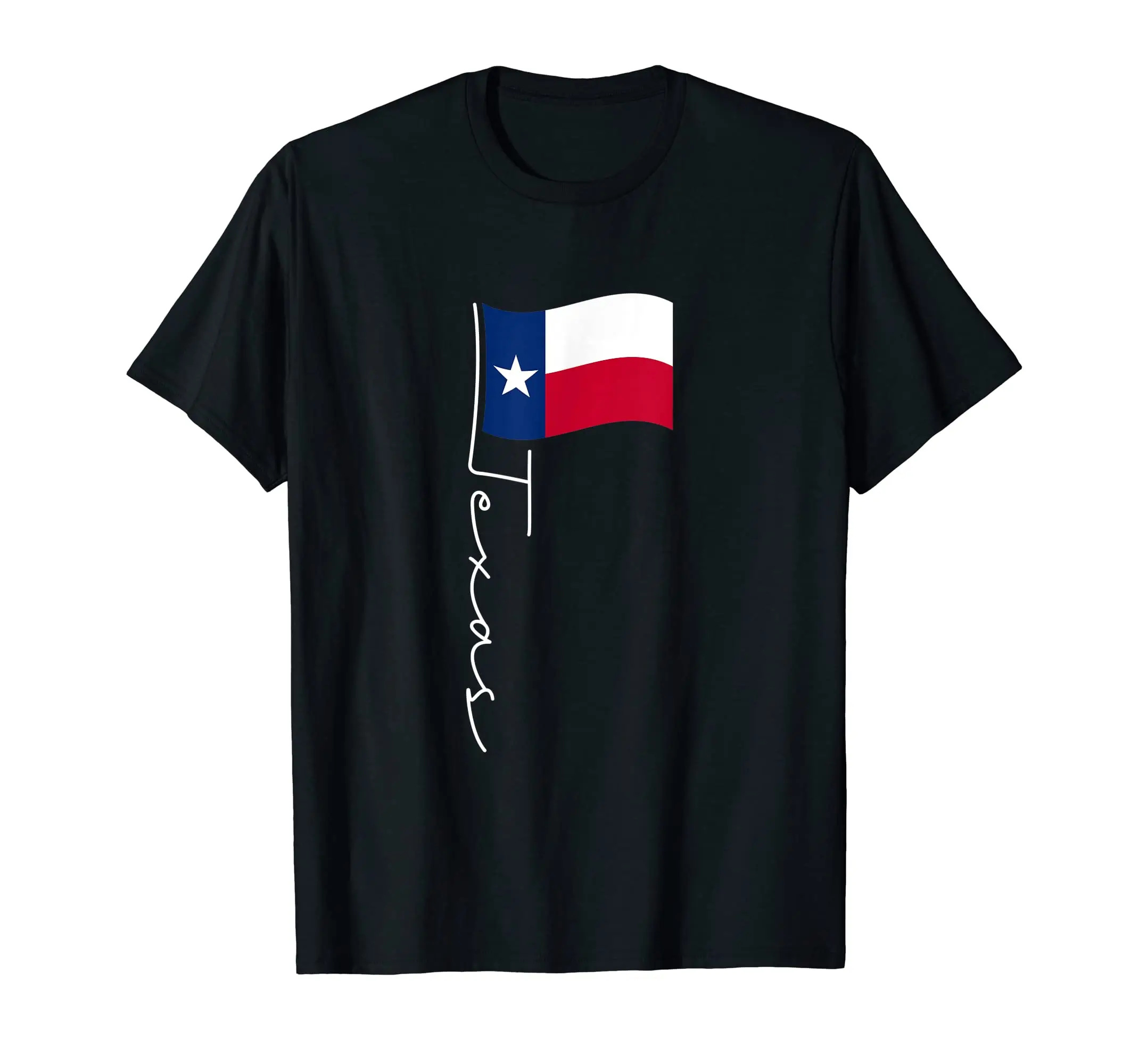 

100% Cotton Texas Signature Flag Pole Elegant Patriotic Texan Flag T-Shirt Hip Hop MEN WOMEN UNISEX T Shirts
