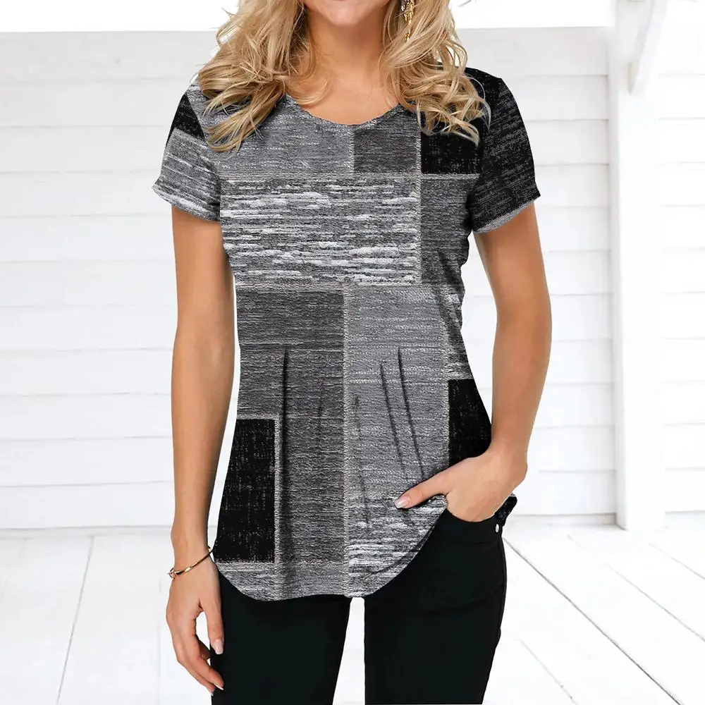 Retro Women's T-shirt Plaid Print Tees Patchwork Clothes O Neck Short Sleeve Blouse Oversized Ladies Tops Female Harajuku Shirt
Retro Women's T-shirt Plaid Print Tees Patchwork Clothes O Neck Short Sleeve Blouse Oversized Ladies Tops Female Harajuku Shirt