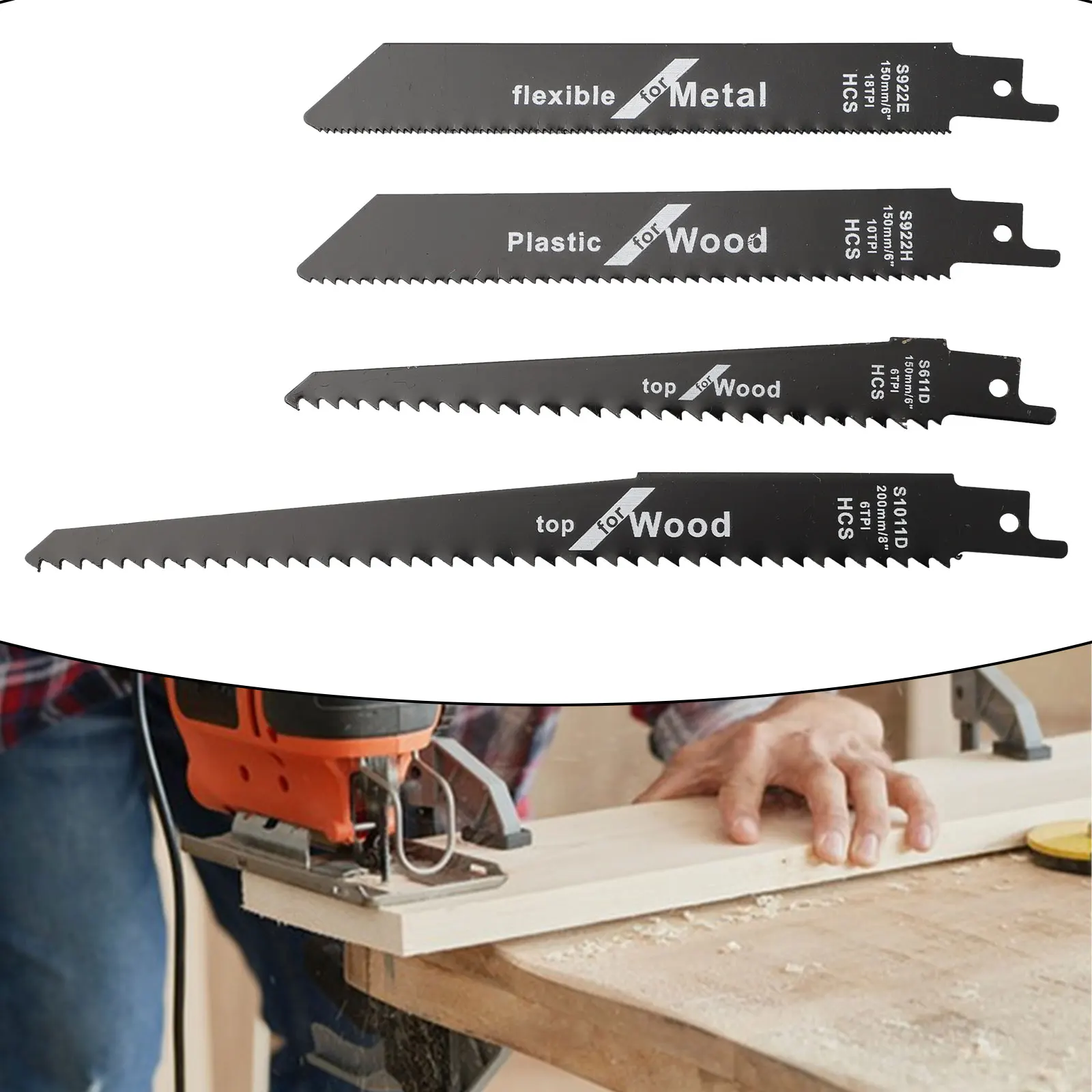 1/4pc Reciprocating Saw Blades For Wood Plastic Pipe Cutting Metal Outdoor Trimming Power Tool Accessories And Parts
1/4pc Reciprocating Saw Blades For Wood Plastic Pipe Cutting Metal Outdoor Trimming Power Tool Accessories And Parts
