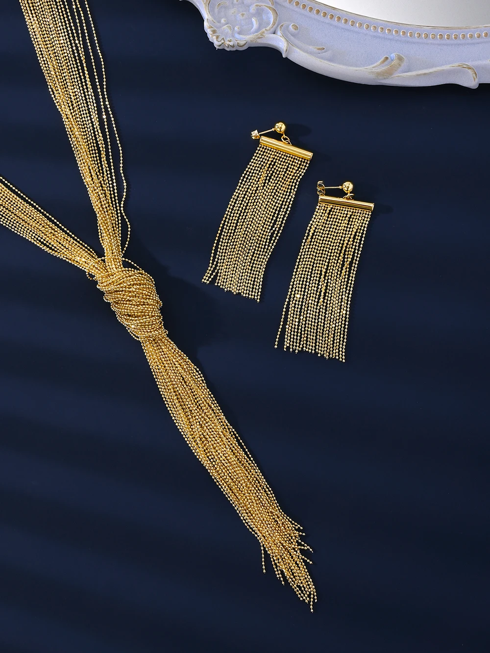 Set of 5pcs Golden Tassel Jewelry Set Is a Luxurious and Charming Party Pendant for Women, a Dubai Necklace, Jewelry 7 Mallzona S6789159c21f04487811e4fcd3075e488Z Set of 5pcs Golden Tassel Jewelry Set Is a Luxurious and Charming Party Pendant for Women, a Dubai Necklace, Jewelry Mallzona