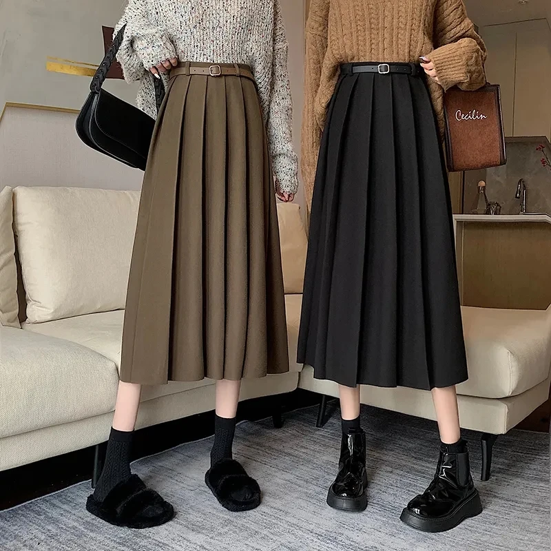 2022 New High Waist Black Coffee Woolen A-Line Mid Length Pleated Skirt Autumn And Winter Women
2022 New High Waist Black Coffee Woolen A-Line Mid Length Pleated Skirt Autumn And Winter Women
