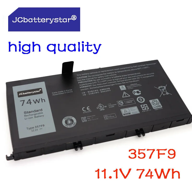 

JC 11.4V 74Wh NEW 357F9 Battery For DELL Inspiron 15 Gaming 5576 5577 7566 7567 7000 7557 7559 P65F P57F P65F001 P57F001 Laptop