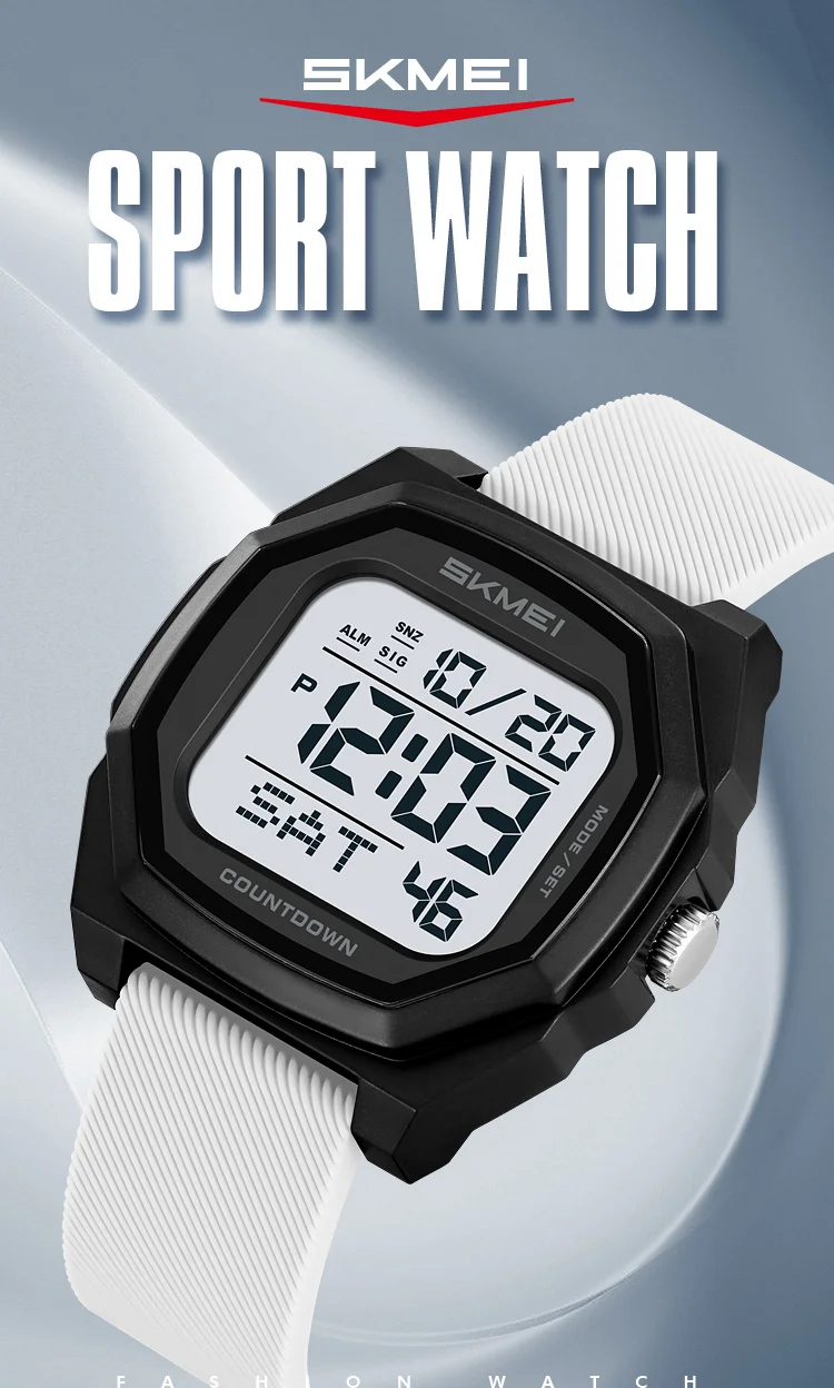 SKMEI Men Sport Casual Watch Matte Black Octagon Case Silicone Nylon Band Digital Display 50M Waterproof Countdown Watches 2495 SKMEI Men Sport Casual Watch Matte Black Octagon Case Silicone Nylon Band Digital Display 50M Waterproof Countdown Watches 2495