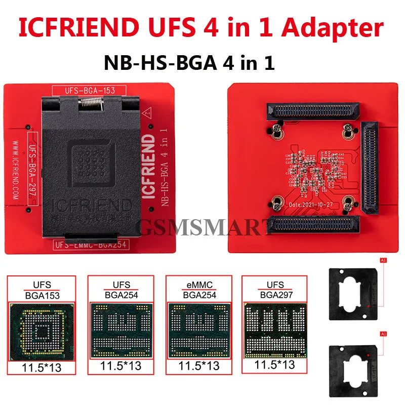 Фото Адаптер ICFRIEND NB - UFS BGA 4 в 1 с поддержкой 153 297 eMMC 254 коробкой mipi з3 | Мобильные телефоны