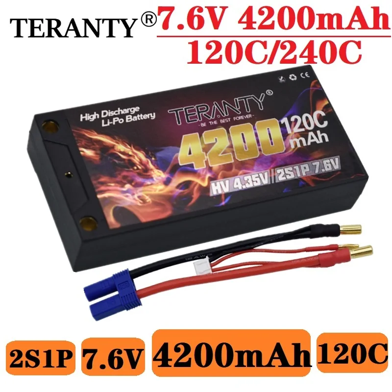 TERANTY 7.6V 4200mAh 120C/240C Shorty Lipo 2S Battery RC Lipo Battery with 5mm Bullet for Car Truck Boat Parts
TERANTY 7.6V 4200mAh 120C/240C Shorty Lipo 2S Battery RC Lipo Battery with 5mm Bullet for Car Truck Boat Parts