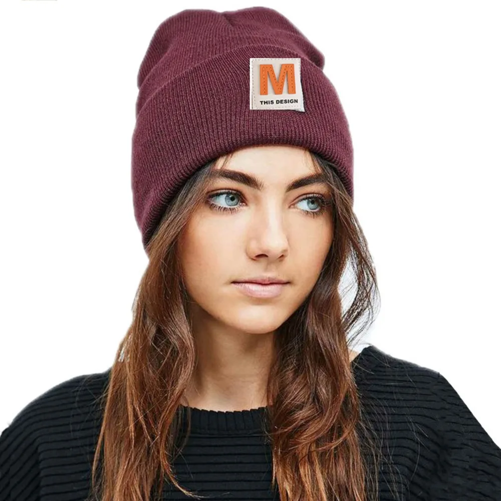 Autumn Winter Beanie Hat For Women M Letter Print Crochet Skullies Hat Warm Solid Color Casual Knitted Caps Hip Hop Skuilles
Autumn Winter Beanie Hat For Women M Letter Print Crochet Skullies Hat Warm Solid Color Casual Knitted Caps Hip Hop Skuilles