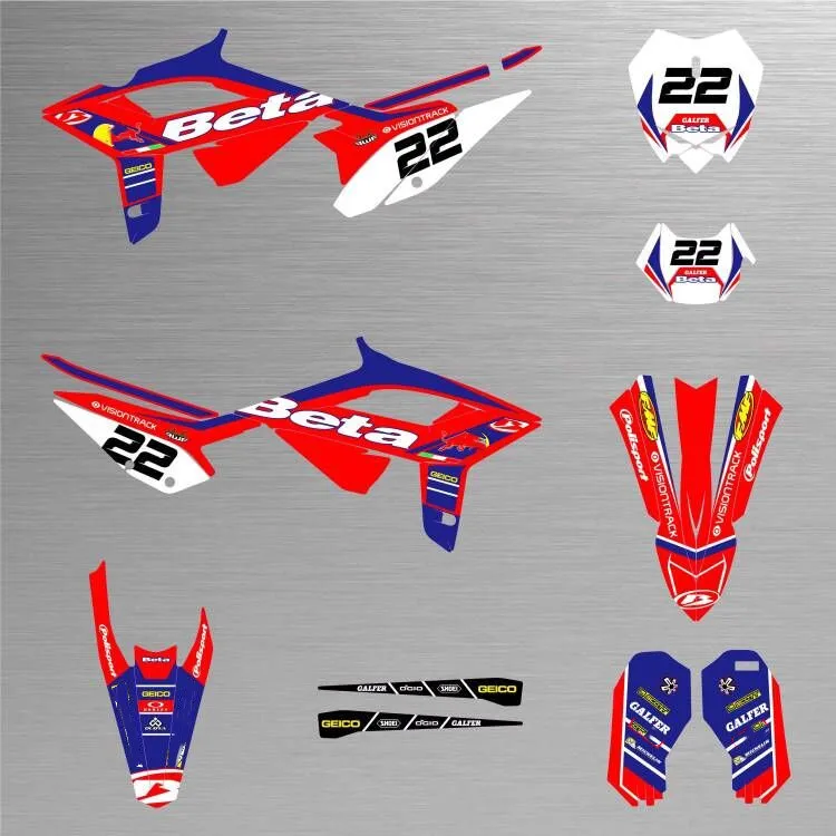 Customized Motorcycle Decal Sticker Kits for Beta RR 125 200 250 300 350 390 430 480 2020 2021 2022 2023
Customized Motorcycle Decal Sticker Kits for Beta RR 125 200 250 300 350 390 430 480 2020 2021 2022 2023
