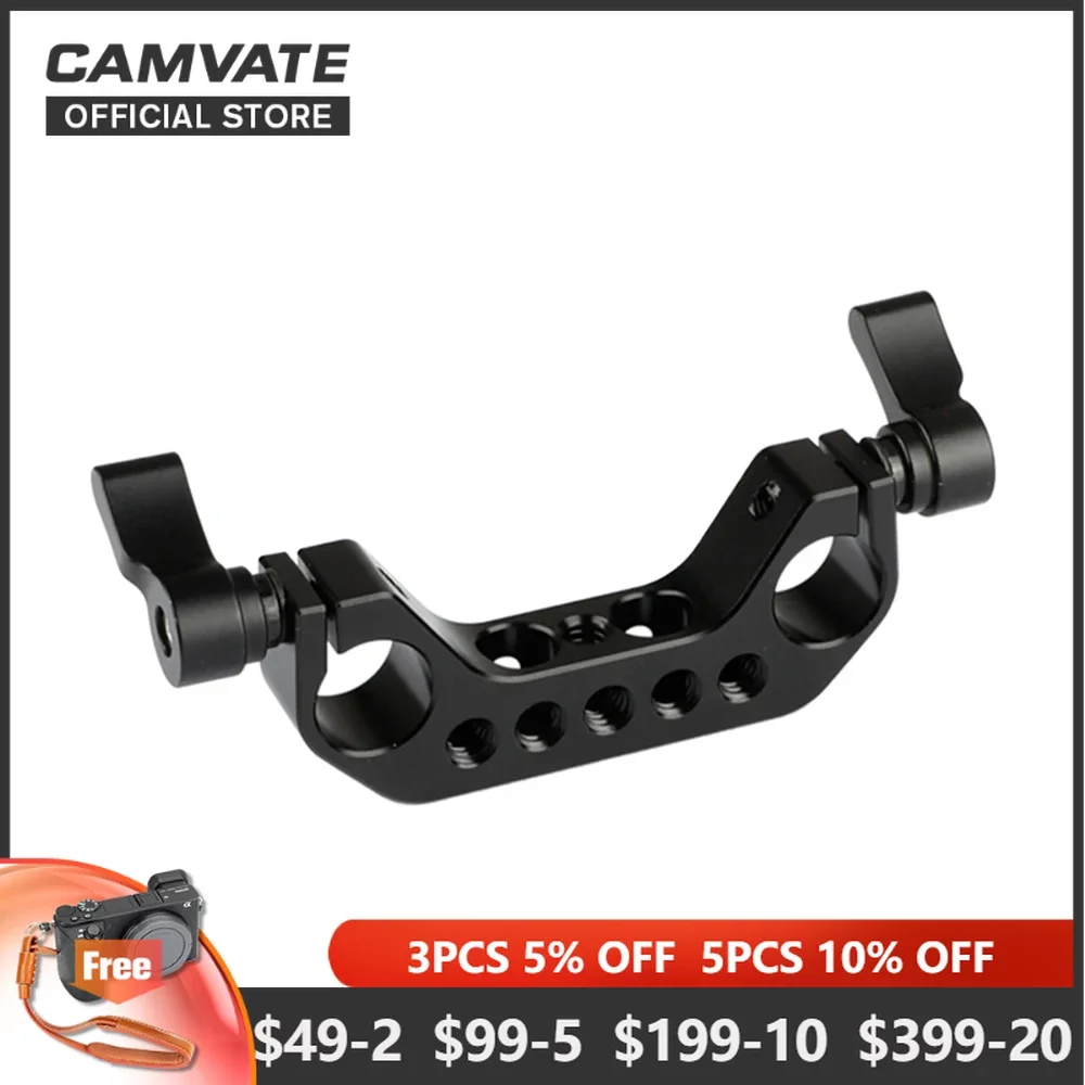 CAMVATE Dual 15mm Rod Clamp Holder With 1/4" Thread Holes For DLSR Camera Accessories 15mm Rail Support System Shoulder Pad
CAMVATE Dual 15mm Rod Clamp Holder With 1/4" Thread Holes For DLSR Camera Accessories 15mm Rail Support System Shoulder Pad