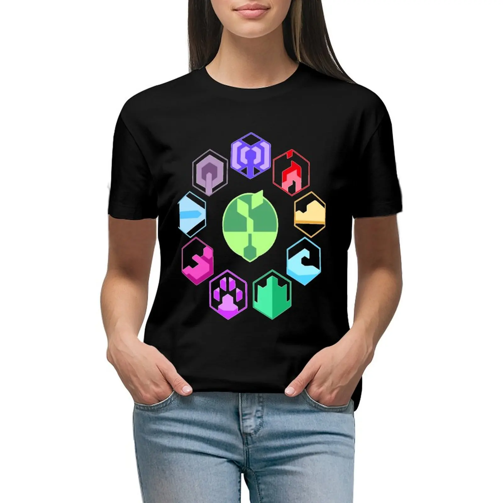 

All Symbols Art Horizon Zero Dawn Game T-shirt Female clothing aesthetic clothes Woman clothes