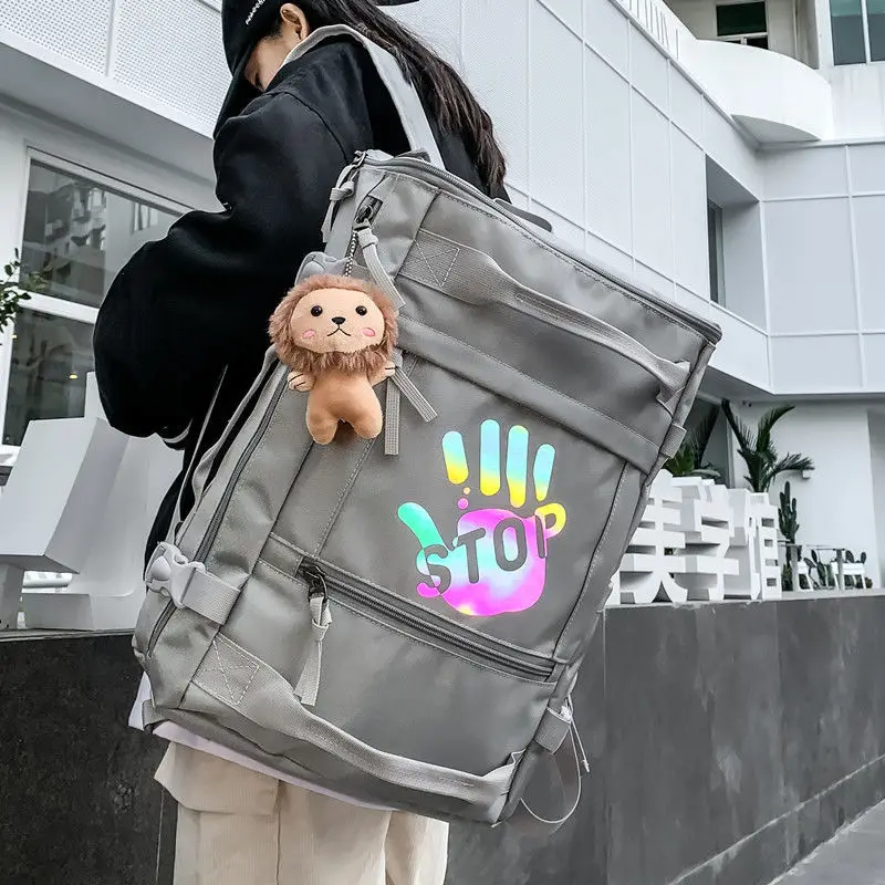 

Holographic Backpack For Teenage Girls Men Big-capacity Computer High School Bags Student Backpack Korean Style Bookbag Bag Pack