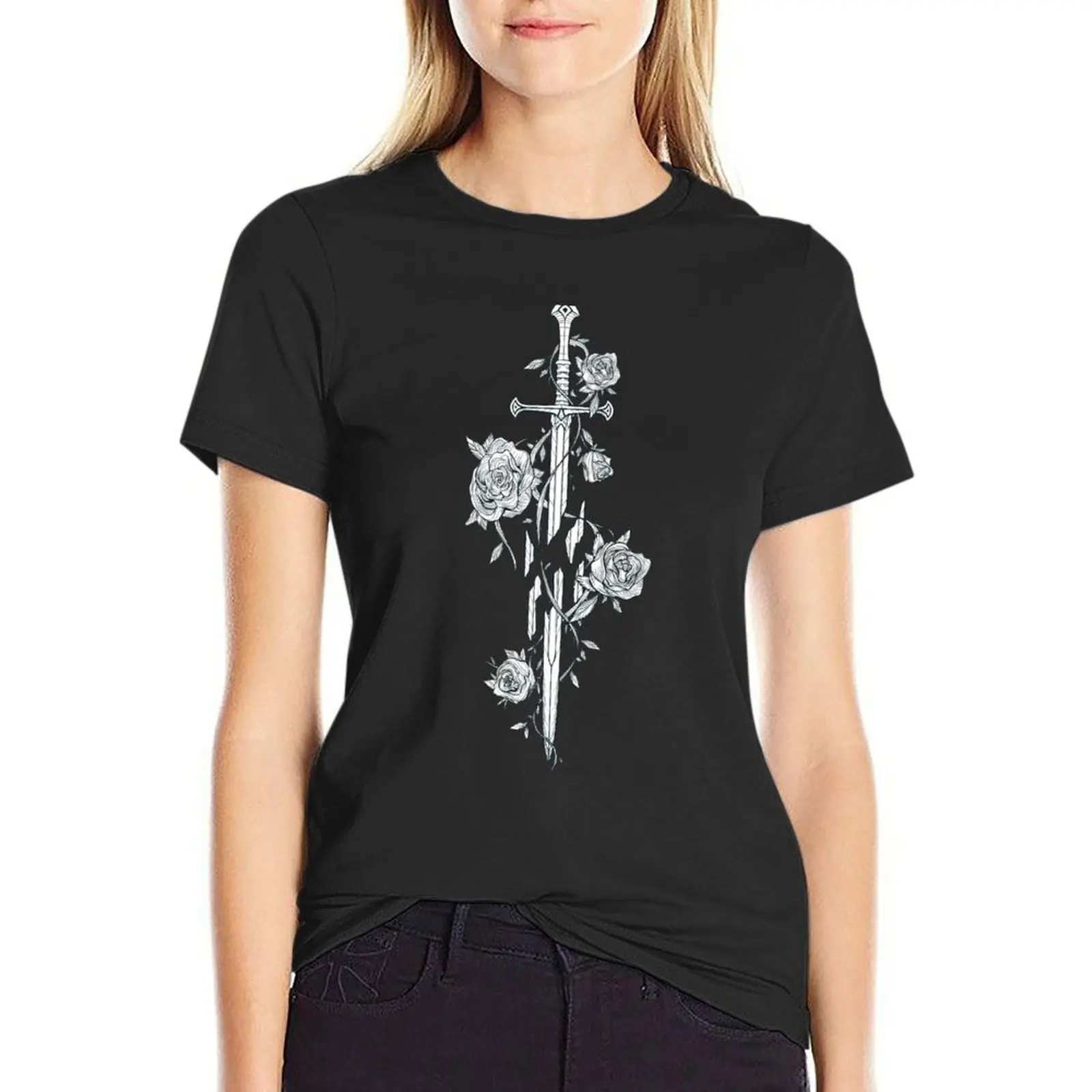 

Roses of the Broken Sword T-Shirt black t shirts for Women Women's t-shirt rock and roll t shirts for Women