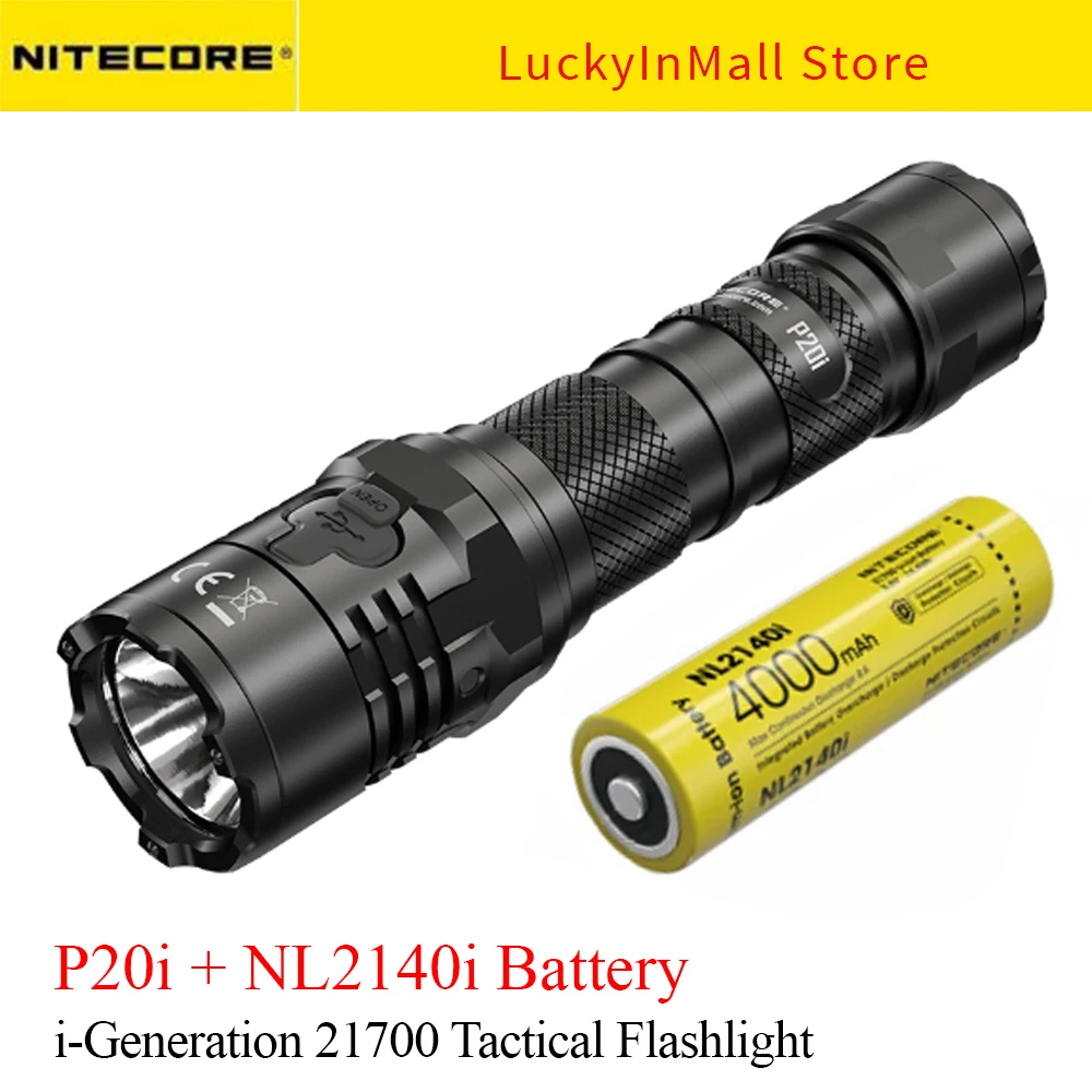 2023 Nitecore P20i with 4000mAh 21700i Battery i-Generation 1800 Lumens 21700 Tactical USB-C Rechargeable Flashlight Torch Light
2023 Nitecore P20i with 4000mAh 21700i Battery i-Generation 1800 Lumens 21700 Tactical USB-C Rechargeable Flashlight Torch Light