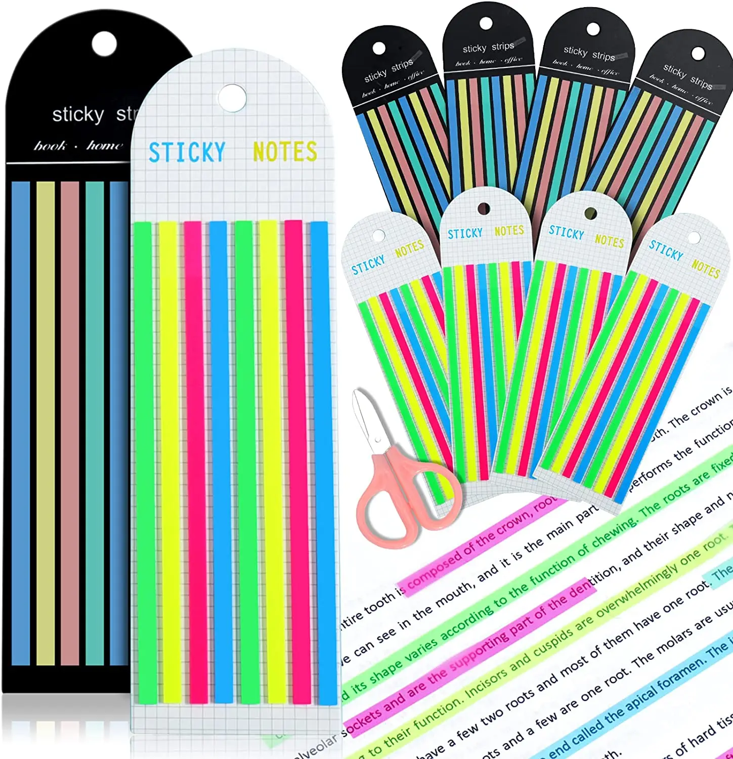 1280Pcs Transparent Highlighter Tape, Removable Sticky Tabs for Annotating Books, Long Strips Page Markers Tabs with Scissor,
1280Pcs Transparent Highlighter Tape, Removable Sticky Tabs for Annotating Books, Long Strips Page Markers Tabs with Scissor,