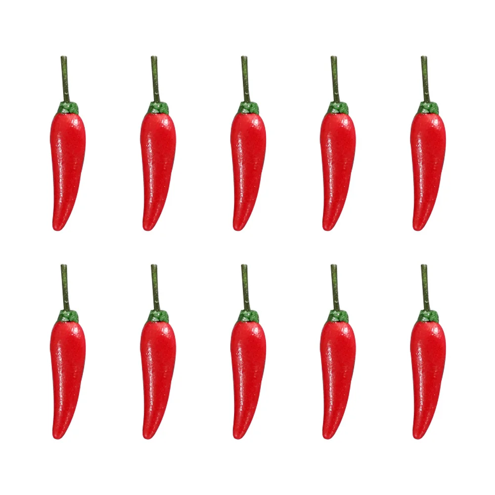 

10 Pcs Miniatures Vegetable Model Items Vegetables Fake Chili Things Dolly House Decor Pepper