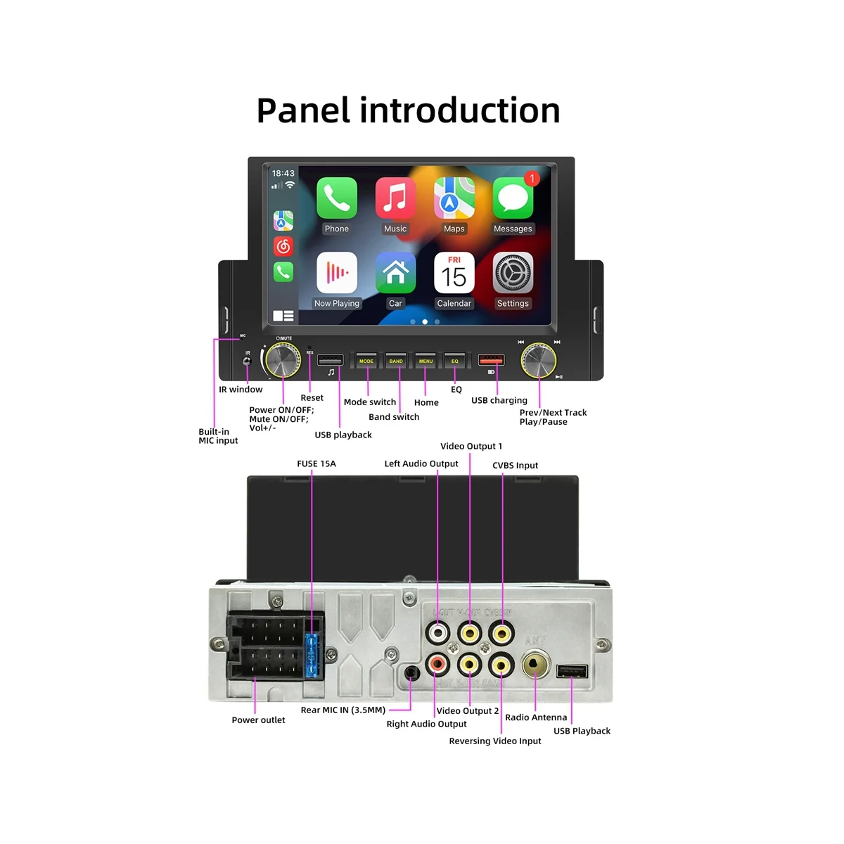 1 Din Universal Car Radio 6.2 Inch MP5 Multimedia Player Autostereo Android Carplay MirrorLink Bluetooth with Cam F170C
1 Din Universal Car Radio 6.2 Inch MP5 Multimedia Player Autostereo Android Carplay MirrorLink Bluetooth with Cam F170C