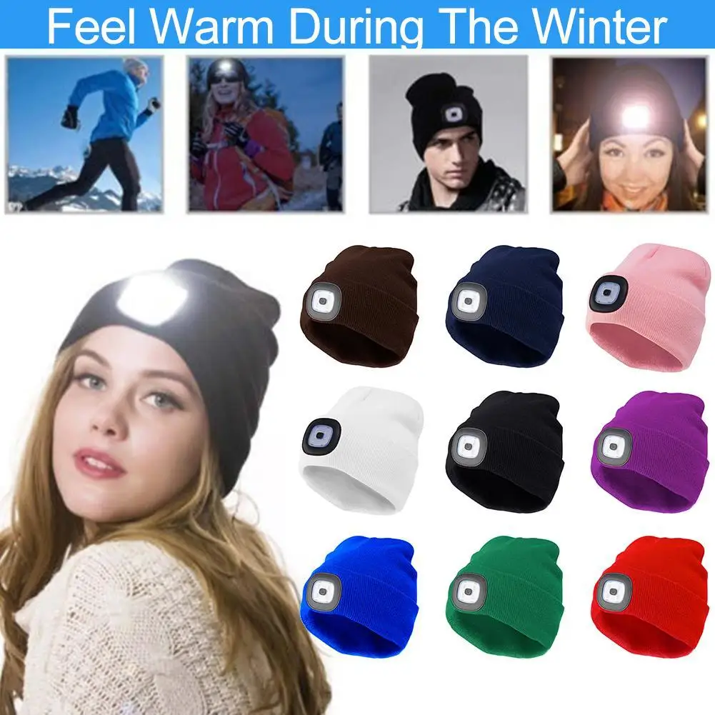 LED Beanie With Light,Unisex USB Rechargeable 4 LED Women Knitted Night Cap Men Hat Headlamp Gifts Winter Flashlight Lighte V2Y1
LED Beanie With Light,Unisex USB Rechargeable 4 LED Women Knitted Night Cap Men Hat Headlamp Gifts Winter Flashlight Lighte V2Y1