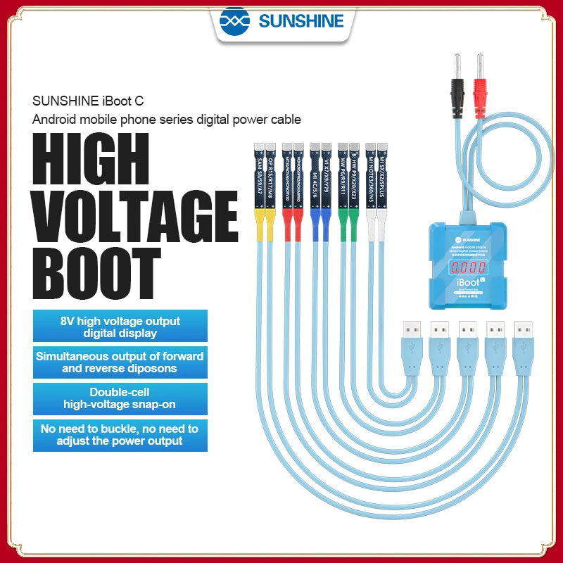 

SUNSHINE IBoot C Power Cable Intelligent Anti-Burn Power Supply Test Boot Line for for IP 6G-14PM Android Motherboard Activation