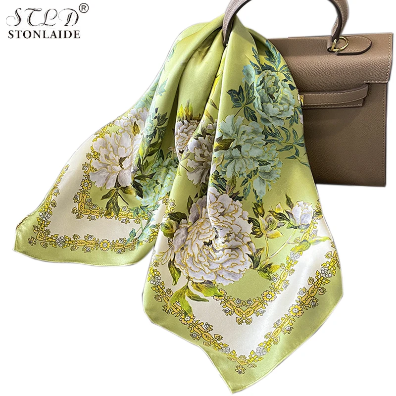2023 Summer Sunscreen 100% Silk Women Kerchief Green Color Flower Luxuary Ladies Bandana Thin Mulberry Silk Shawls Neckerief
2023 Summer Sunscreen 100% Silk Women Kerchief Green Color Flower Luxuary Ladies Bandana Thin Mulberry Silk Shawls Neckerief