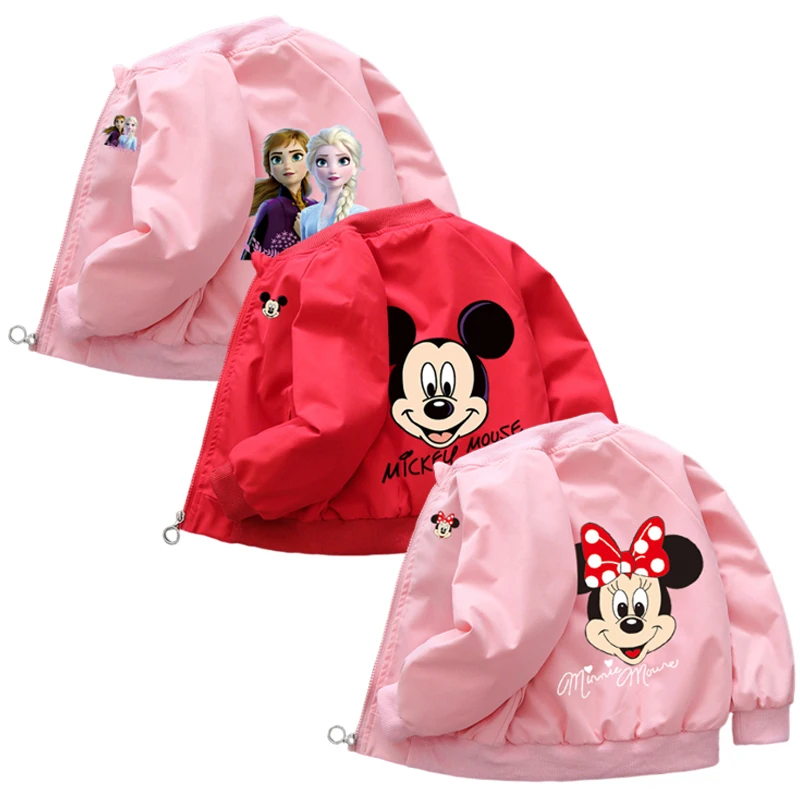 

2024 Spring Autumn Baby Boys Girls Mickey Mouse Jacket Kids Zipper Long Sleeves Cartoon Jacket Coats Children Casual Outerwear