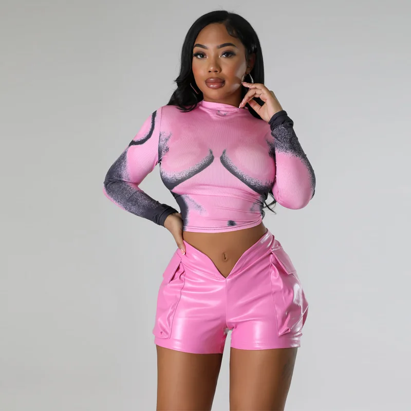 Cutubly New PU Leather Pink Shorts Night Club Patch Pocket Skinny Low Waist Sexy Fashion Shorts Summer Y2K Streetwear Club
Cutubly New PU Leather Pink Shorts Night Club Patch Pocket Skinny Low Waist Sexy Fashion Shorts Summer Y2K Streetwear Club