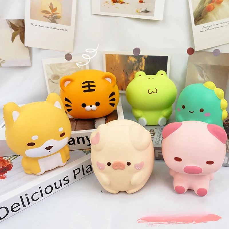 

New Creative PU Squishy Toy Cute Animal Dumpling Antistress Ball Slow Rising Pop Fidget Stress Relief Squeeze Toys For Children