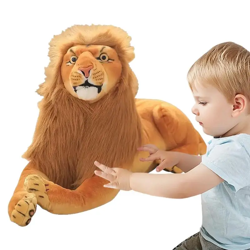 

Stuffed Lion Plush Toy Soft Plush Toy animation movies Plushie Realistic African Animal Toys Hugging Pillows Kids Room Decor